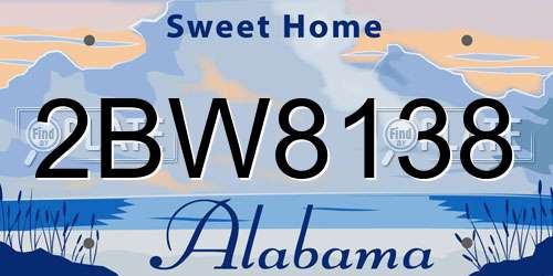 2BW8138 Alabama License Plate