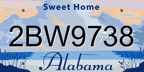 2BW9738 Alabama License Plate