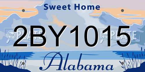 2BY1015 Alabama License Plate
