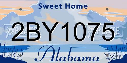 2BY1075 Alabama License Plate