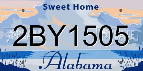 2BY1505 Alabama License Plate