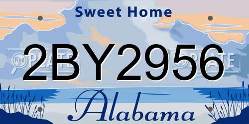 2BY2956 Alabama License Plate