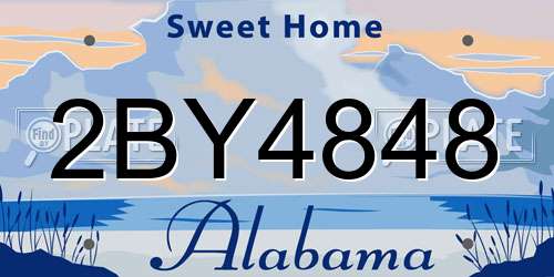 2BY4848 Alabama License Plate