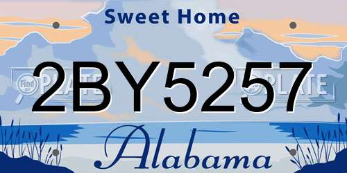 2BY5257 Alabama License Plate