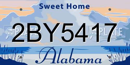 2BY5417 Alabama License Plate