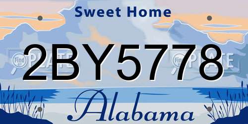 2BY5778 Alabama License Plate