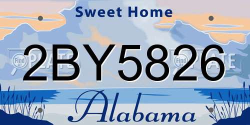 2BY5826 Alabama License Plate