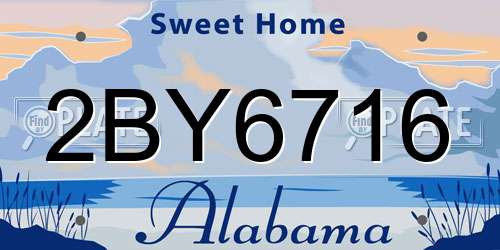2BY6716 Alabama License Plate