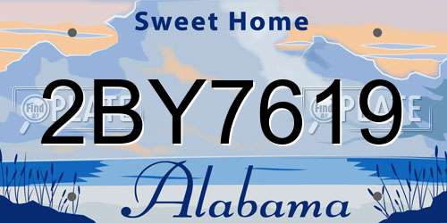 2BY7619 Alabama License Plate