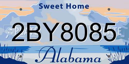 2BY8085 Alabama License Plate
