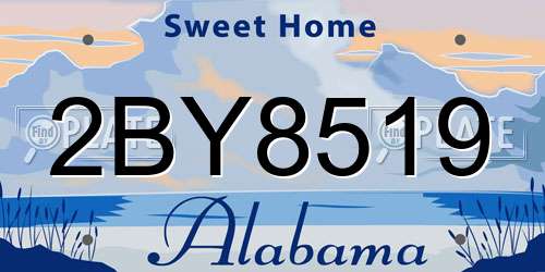 2BY8519 Alabama License Plate