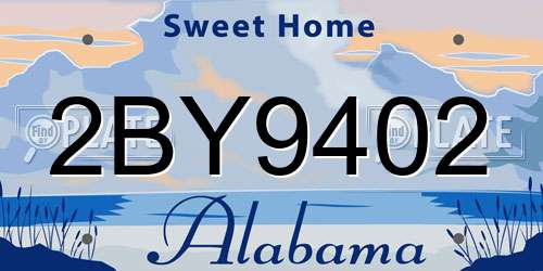 2BY9402 Alabama License Plate