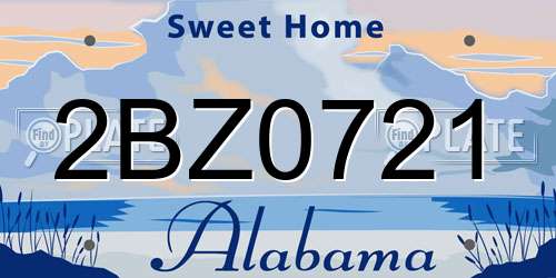 2BZ0721 Alabama License Plate