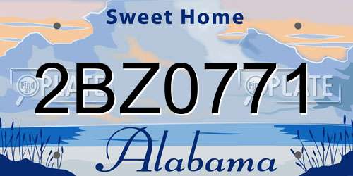 2BZ0771 Alabama License Plate