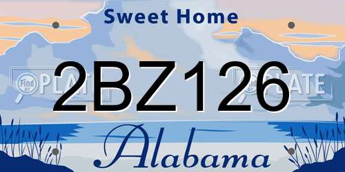 2BZ126 Alabama License Plate