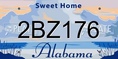 2BZ176 Alabama License Plate
