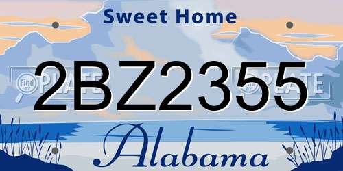2BZ2355 Alabama License Plate