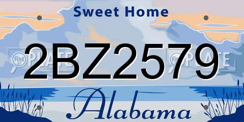 2BZ2579 Alabama License Plate