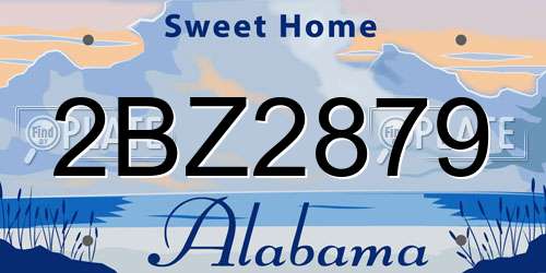 2BZ2879 Alabama License Plate