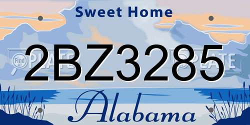 2BZ3285 Alabama License Plate