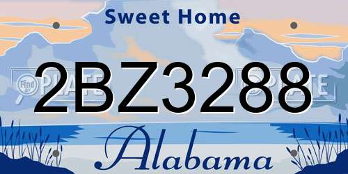 2BZ3288 Alabama License Plate