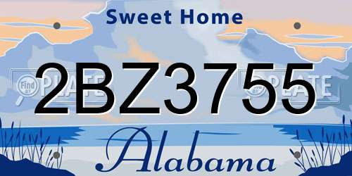 2BZ3755 Alabama License Plate
