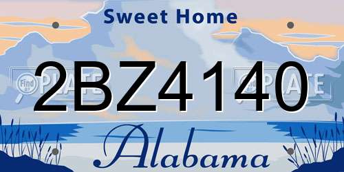 2BZ4140 Alabama License Plate