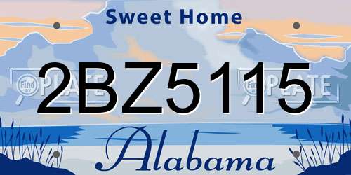 2BZ5115 Alabama License Plate