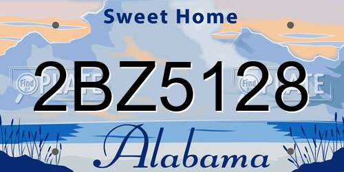 2BZ5128 Alabama License Plate