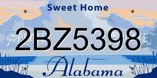 2BZ5398 Alabama License Plate