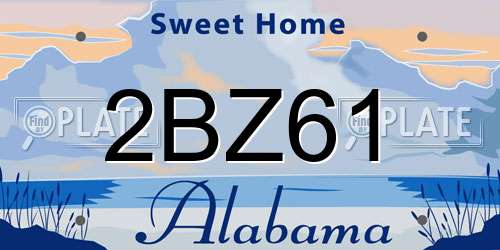 2BZ61 Alabama License Plate
