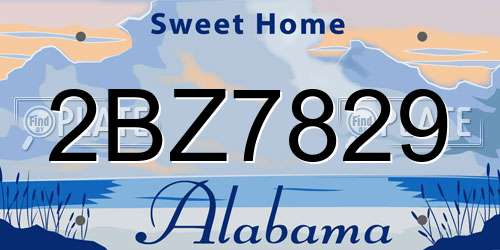 2BZ7829 Alabama License Plate