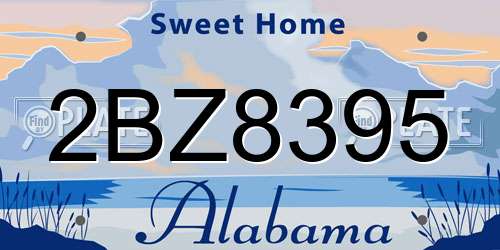 2BZ8395 Alabama License Plate