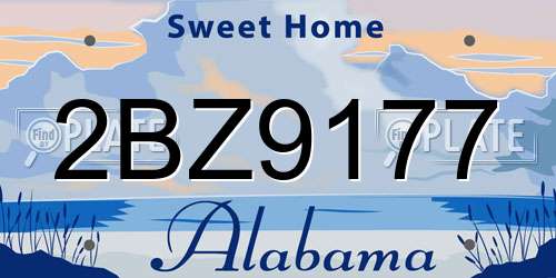 2BZ9177 Alabama License Plate