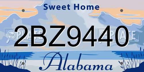2BZ9440 Alabama License Plate