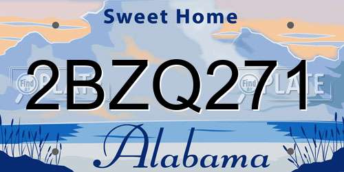 2BZQ271 Alabama License Plate