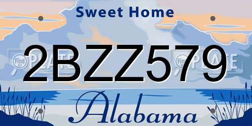2BZZ579 Alabama License Plate