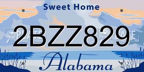 2BZZ829 Alabama License Plate