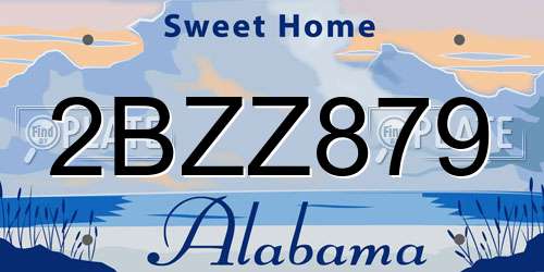 2BZZ879 Alabama License Plate