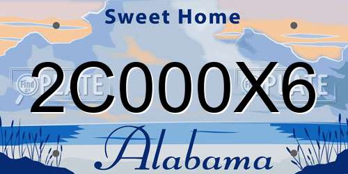 2C000X6 Alabama License Plate
