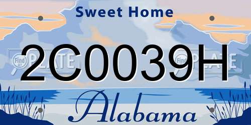 2C0039H Alabama License Plate