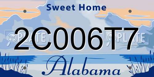 2C006T7 Alabama License Plate
