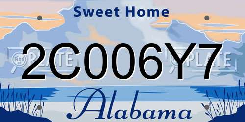 2C006Y7 Alabama License Plate