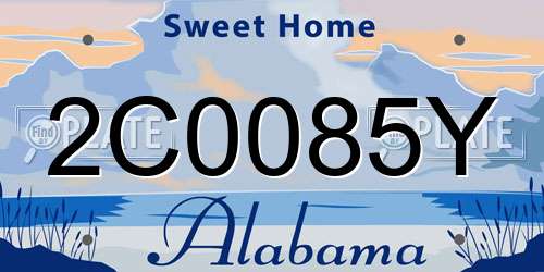2C0085Y Alabama License Plate