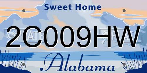 2C009HW Alabama License Plate