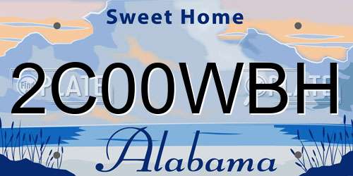 2C00WBH Alabama License Plate