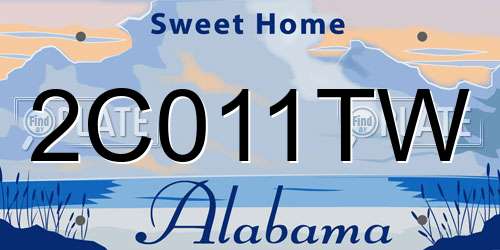2C011TW Alabama License Plate
