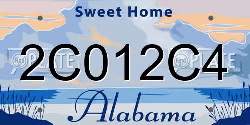 2C012C4 Alabama License Plate