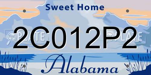 2C012P2 Alabama License Plate