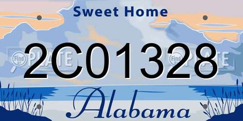 2C01328 Alabama License Plate